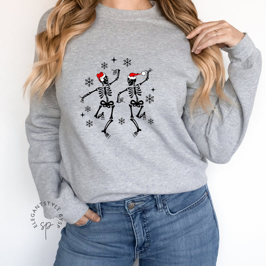 Christmas Sweatshirt, Skeleton Sweatshirt, Crewneck Sweatshirt, Christmas Shirt